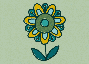 Blume outline grün