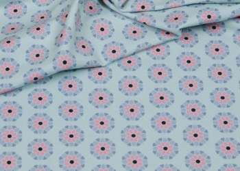 Hilco Jersey Flowers hellblau