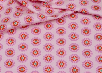 Hilco Jersey Flowers rosa